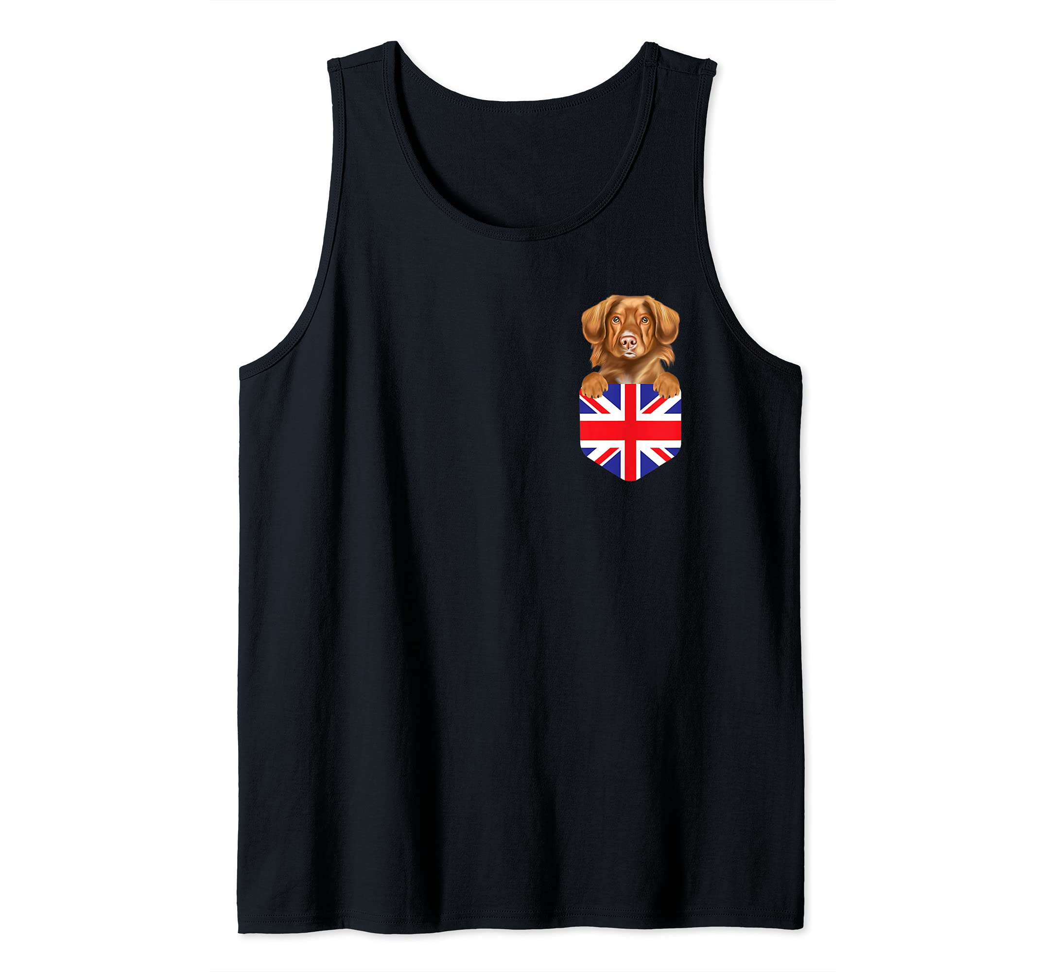 United Kingdom Flag Duck Tolling Retrievers Dog In Pocket Tank Top