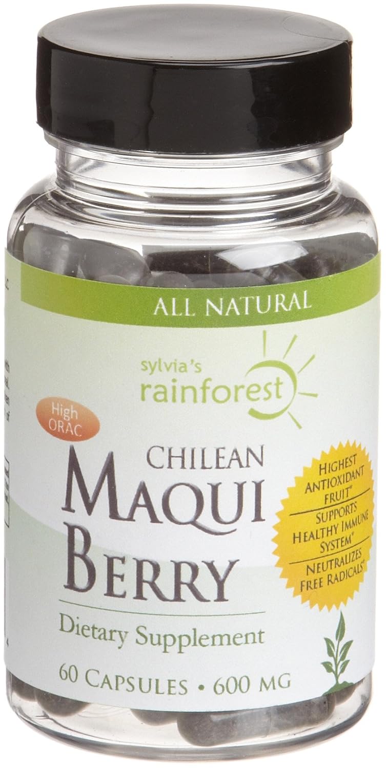 Amazon.com: Sylvias Rainforest Remedies Chilean Maqui Berry (600 mg), 60-Count Capsules: Health & Personal Care