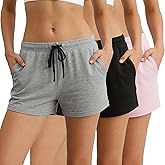 HEARTNICE Womens Cotton Pajama Shorts, Soft Sleep Shorts for Women Lightweight Lounge Pj Bottoms