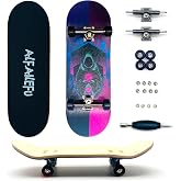 ALFAILEFU Pro Fingerboard 32mm Wooden Board Professional Finger Skateboard Trucks CNC Wheels with Bearings (Death)