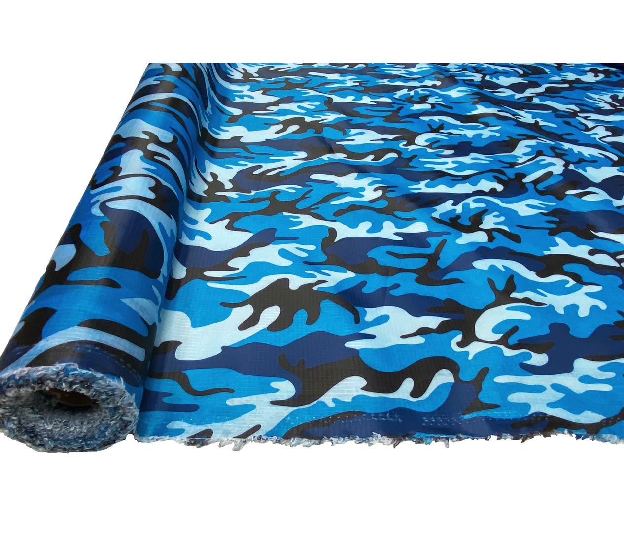 A-Express Camo Ripstop Waterproof Fabric Material 4oz Rip Stop Army Pattern Camouflage 150cm Wide - 1 Metre 100cm x 150cm Urban Blue