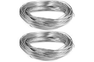 LNRUEG 2 Rolls 118 Feet Aluminum Wire, 0.08 Inches Diameter Metal Wires, Armature Bendable Aluminum Wire for Gardening Horticulture Sculpting Dolls Floral Jewelry Making Weaving DIY Crafts
