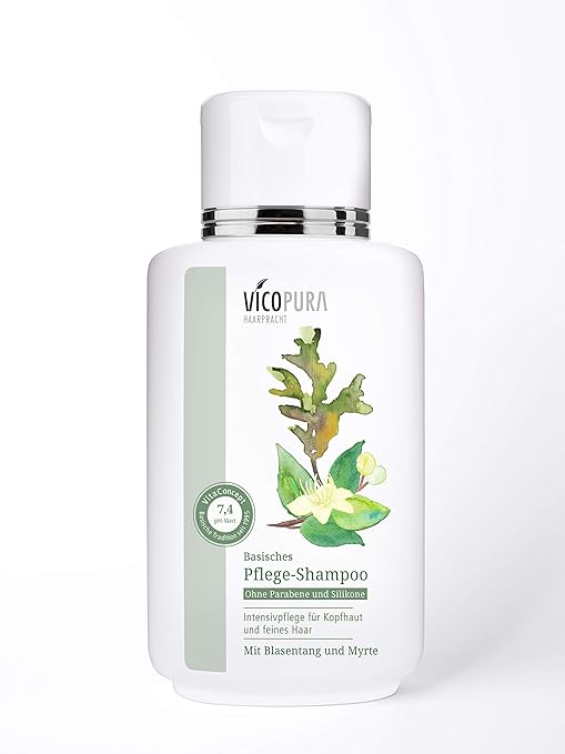 VICOPURA basisches Shampoo pH 7, 4, Pflegeshampoo, Volumenshampoo, Basenshampoo, Silikonfreies Haarshampoo, 250 ml