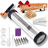 KneadEat Churro Maker Kit Stainless Steel, Piping Bag, XL Filling Needle | Premium churrera with easy press handle and decorating tips for homemade filled churros, sweet fillings, and desserts