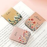 Birth Flower Bookmark with Name - Custom Name Magnetic Bookmark Book Lover Gifts - Personalized Leather Bookmarks with Watercolor Flowers Birthday Gift for Her Reader Book Lovers Accessory