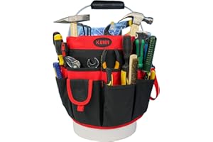KUNN Bucket Tool Organizer - 35 Pockets Fits 5 Gallon Buckets for Garden,Carpenter