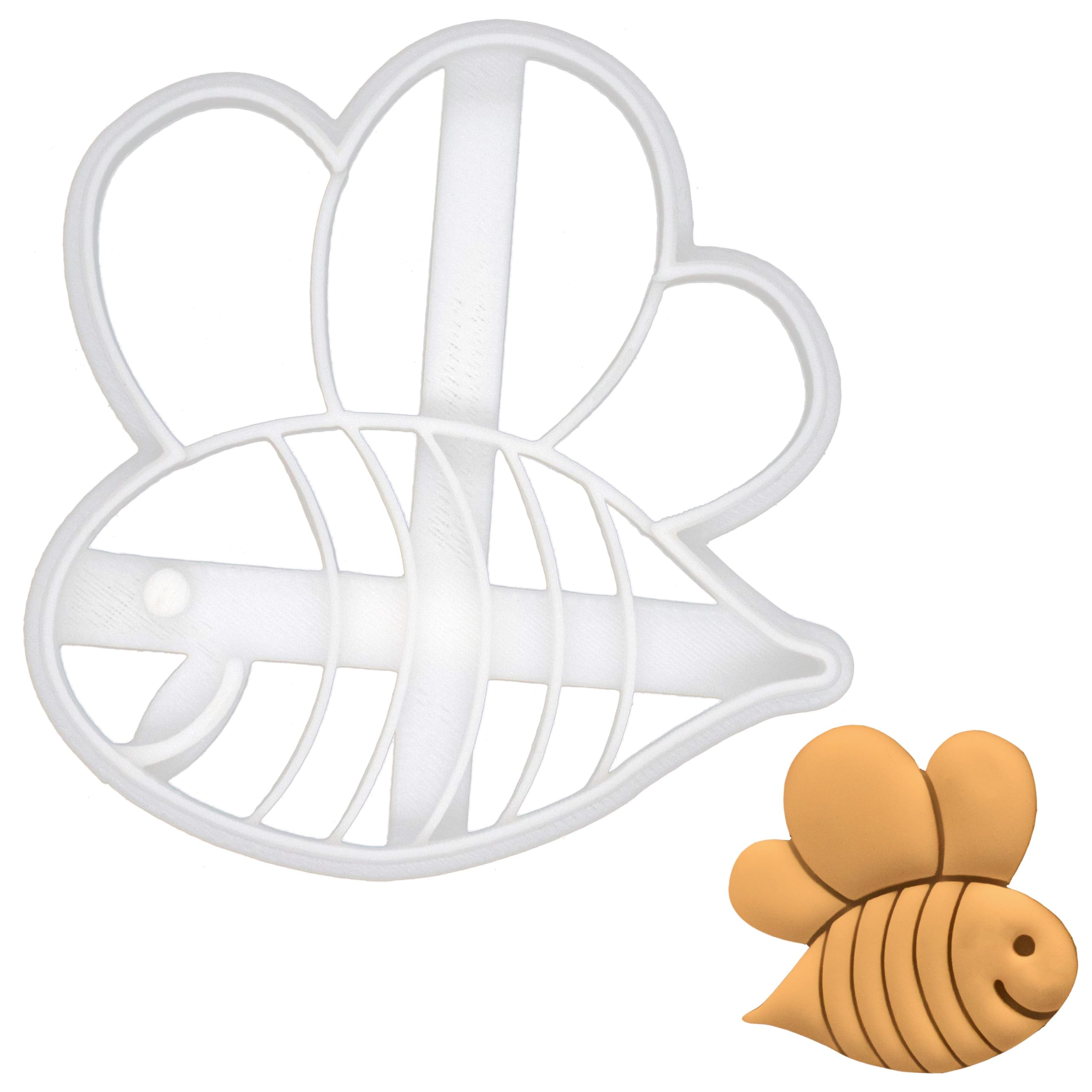 BAKERLOGY Cute Bee Cookie Cutter - Detailed Biscuit Cutter Design for Baking and Crafts, Ideal on Fondant, Dough, Clay