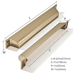 ZAUYX 5 Pack 7 Inch Center to Center Brushed Brass