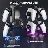 KDD Gaming Headset Stand Holder w/ 9 RGB Light Modes, 2 USB, Type-C, 3.5mm Port view 6