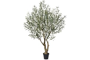 Verinatural Olive Tree Artificial Indoor 6ft - UV Resistant Large Fake Plants - Realistic Faux Olive Tree in Pot - Tall Artificial Plants Outdoor for Home, Patio, Living Room, Office Decor,VN138