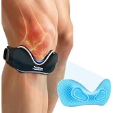 Salops Patellar Tendon Support Strap, Silicone Dual Pad Patella Band for Knee Pain &amp; Tendonitis, Adjustable Non-Slip Knee Brace for Running, Basketball, Hiking, Tennis, Jumpers Knee, Black, 1 Pack