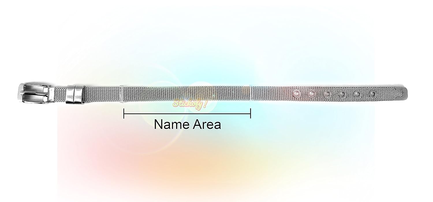 stickofy girl's personalized silver bracelet