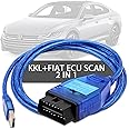 lydesor VAG KKL 409 Fiat Ecu Scan OBD2 Cable with FT232RL Chip,Diagnostic Software for VAGKKL+FIATECUSCAN Interface 2 IN 1 Scanner Tool with 4Way Switch,fits VW,Audi,Fiat,Alfa,Lancia Vehicle from 1996