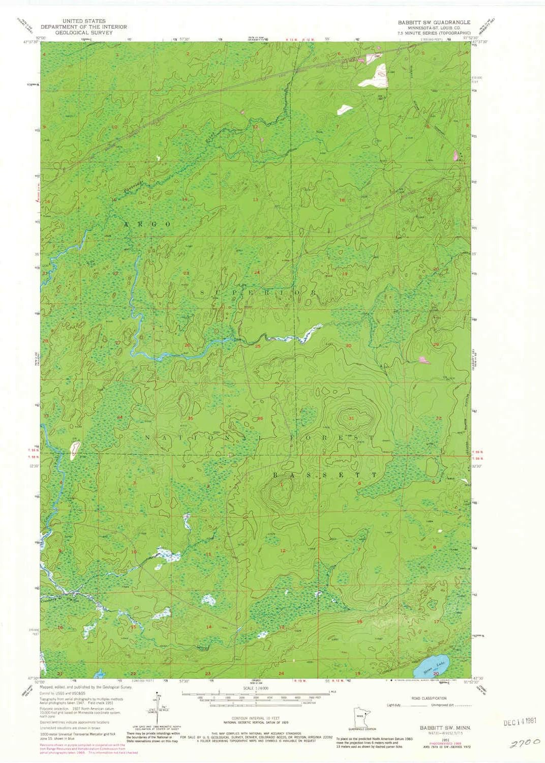 YellowMaps Babbitt SW MN topo map, 124000 Scale, 7.5 X 7.