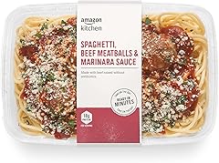 Amazon Kitchen, Spaghetti, Beef Meatballs & Marinara Sauce, Single Serve Meal, 14 oz