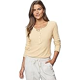 Splendid Womens Thermal Forever Henley Shirt