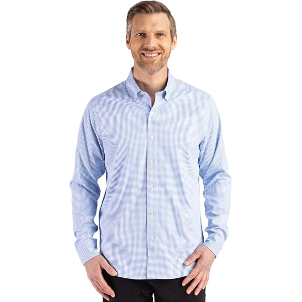 Cutter & Buck Skyline Epic Confidence Recycled Gingham Mens Long