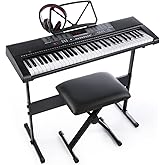 61key Standard Keys Keyboard with USB Music Player,Including Headphone,Stand,Stool & Power Supply-The electronic keyboards