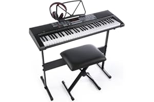 JOYMUSIC 61key Standard Keys Keyboard with USB Music Player,Including Headphone,Stand,Stool & Power Supply-The electronic keyboards