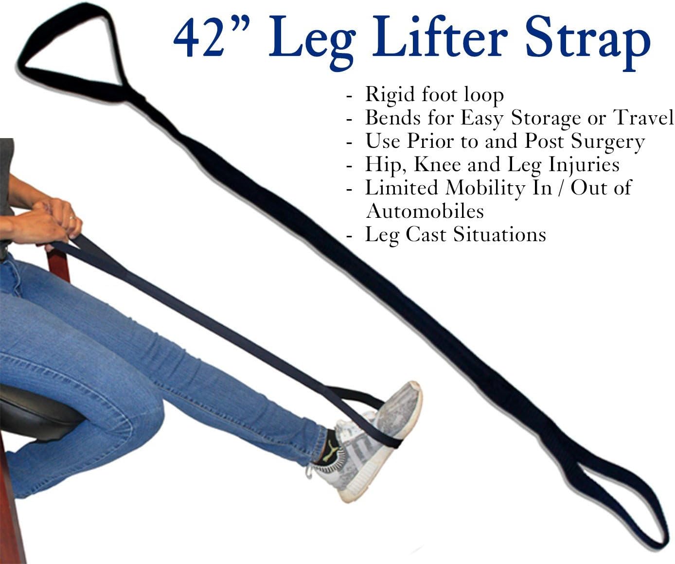 RMS 7-Piece Hip Knee Replacement Kit with Leg Lifter, 19 and 32 inch Rotating Reacher Grabber, Long Handle Shoe Horn, Sock Aid, Dressing Stick, Bath Sponge - Ideal for Knee or Back Surgery Recovery: Health & Personal Care