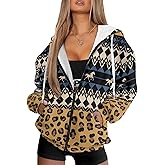 Zhangruoheng Aztec Southwest American Tribal Women's Zip Up Hoodies Jacket Drawstring Hooded Sweatshirts Long Sleeve Top