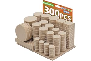 BAIPOK Furniture Pads 300 Pack Premium Furniture Felt Pads (Beige), Huge Quantity Self Adhesive Anti Scratch Floor Protector for Furniture Legs Hardwood with 60 Cabinet Door Bumpers