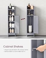 VASAGLE Slim Bathroom Storage Cabinet Dove Grey BBC310P36 20x18x80 cm view 4
