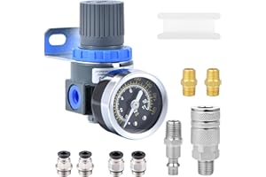 ZHONG AN 1/4 Inch NPT Air Pressure Regulator with Gauge Mini Air Control Valve for Air Compressor or Air Tools AR2000