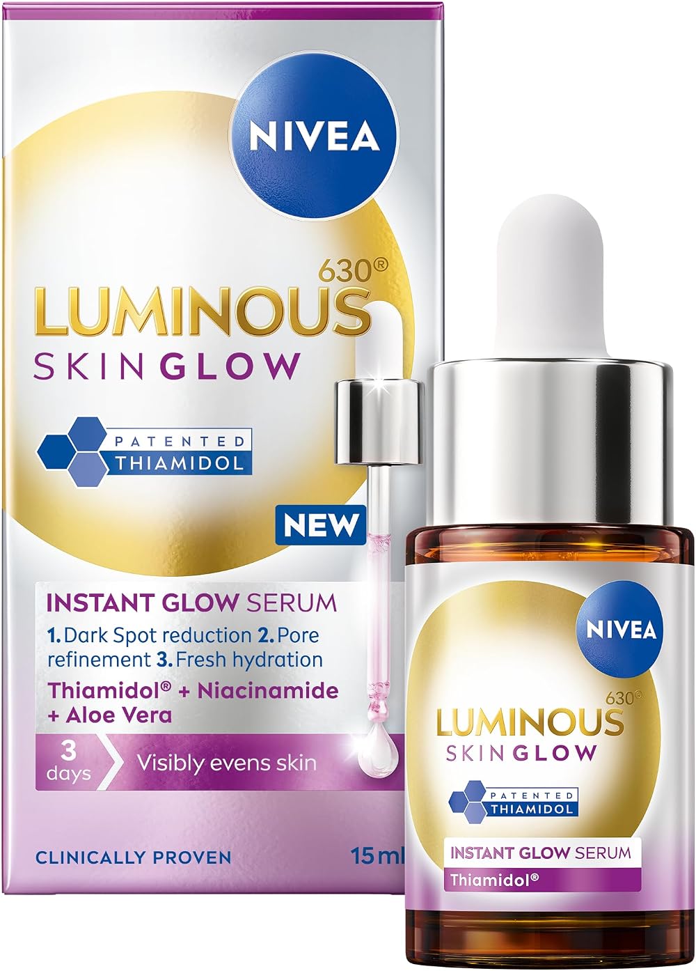 NIVEA LUMINOUS630 Serum 15ml Thiamidol Niacinamide Aloe For Glow Even Skin