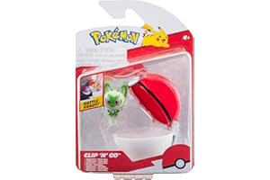 POKEMON Pokémon Clip ‘N’ Go Sprigatito and Poké Ball - Includes 2-Inch Battle Figure and Poké Ball Accessory