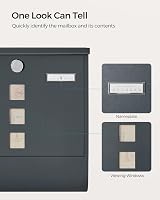SONGMICS GMB120G01 Wall-Mounted Post Box with Lock and Rotating Lid view 5