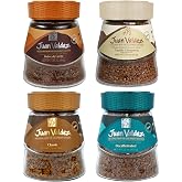 Juan Valdez Freeze-Dried Instant Coffee Bundle | 4 Pack | 3.5 oz Classic, 3.5 oz Decaf, 3.35 oz Dulce de Leche, 3.35 oz Vanilla Cinnamon, 100% Colombian Arabica Beans