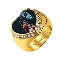FindChic Customized Heart Signet Rings with Photo