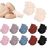 Toulite 12 Pairs Preemie Newborn Baby Ankle Socks Ruffle Turn Cuff Cotton Non-slip Warm Socks for Girls and Boys Infant