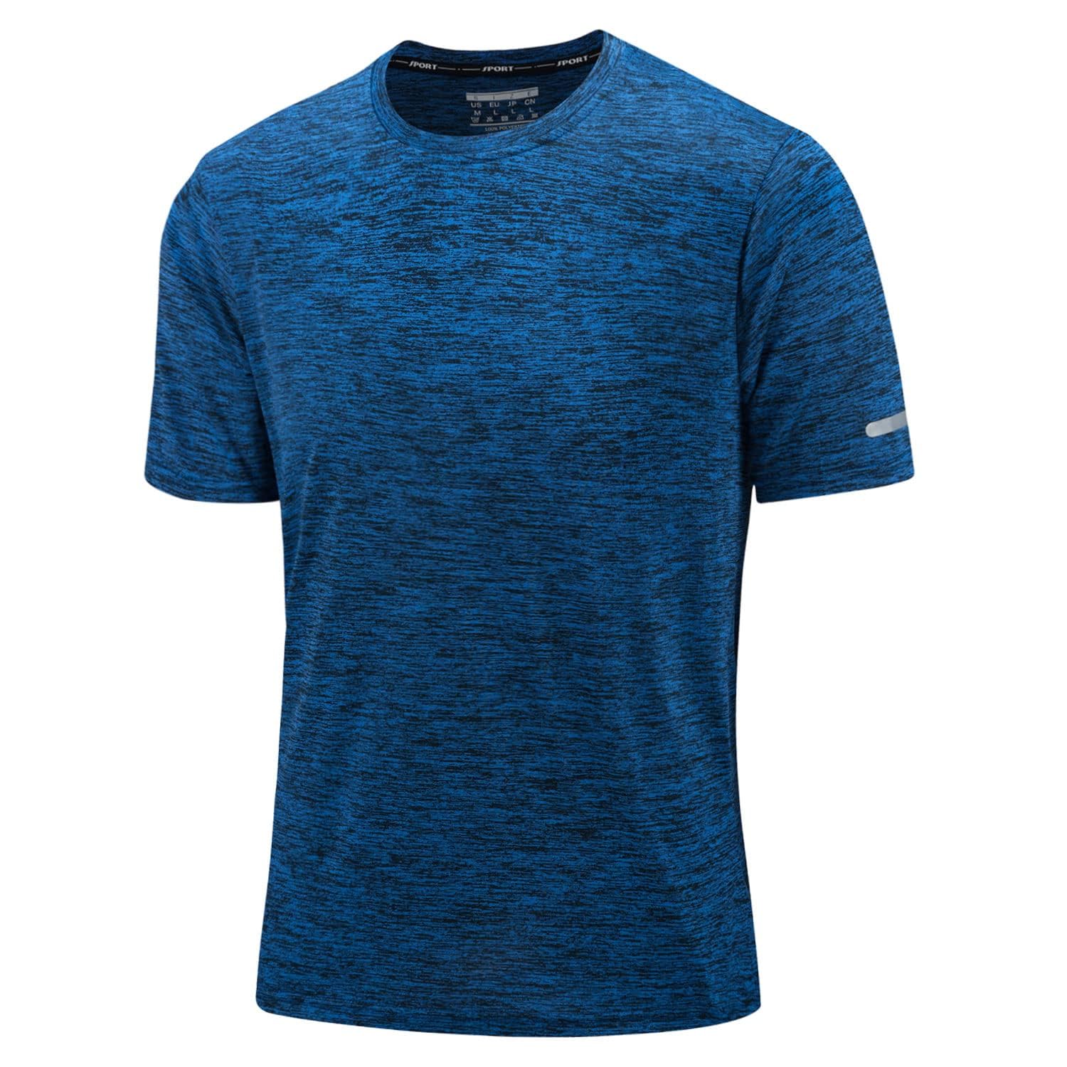 KEFITEVD Men's Sports T-Shirt, Functional Shirt, Short Sleeve, Quick-Drying, Breathable Running Shirt, Crew Neck, Training Shirt