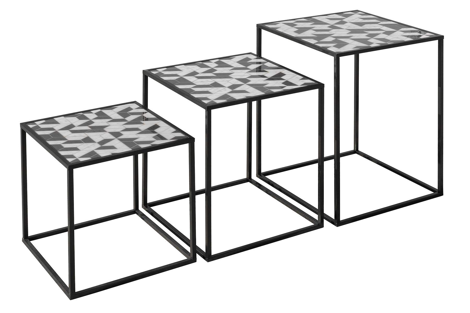 Febland Black & White Nest Of Tables