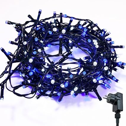 Lichterkette WISD Zwei Farben 33M 600 LED Beleuchtung für Innen und Außen mit EU Stecker von 31V Transformator auf Dunkelgrün