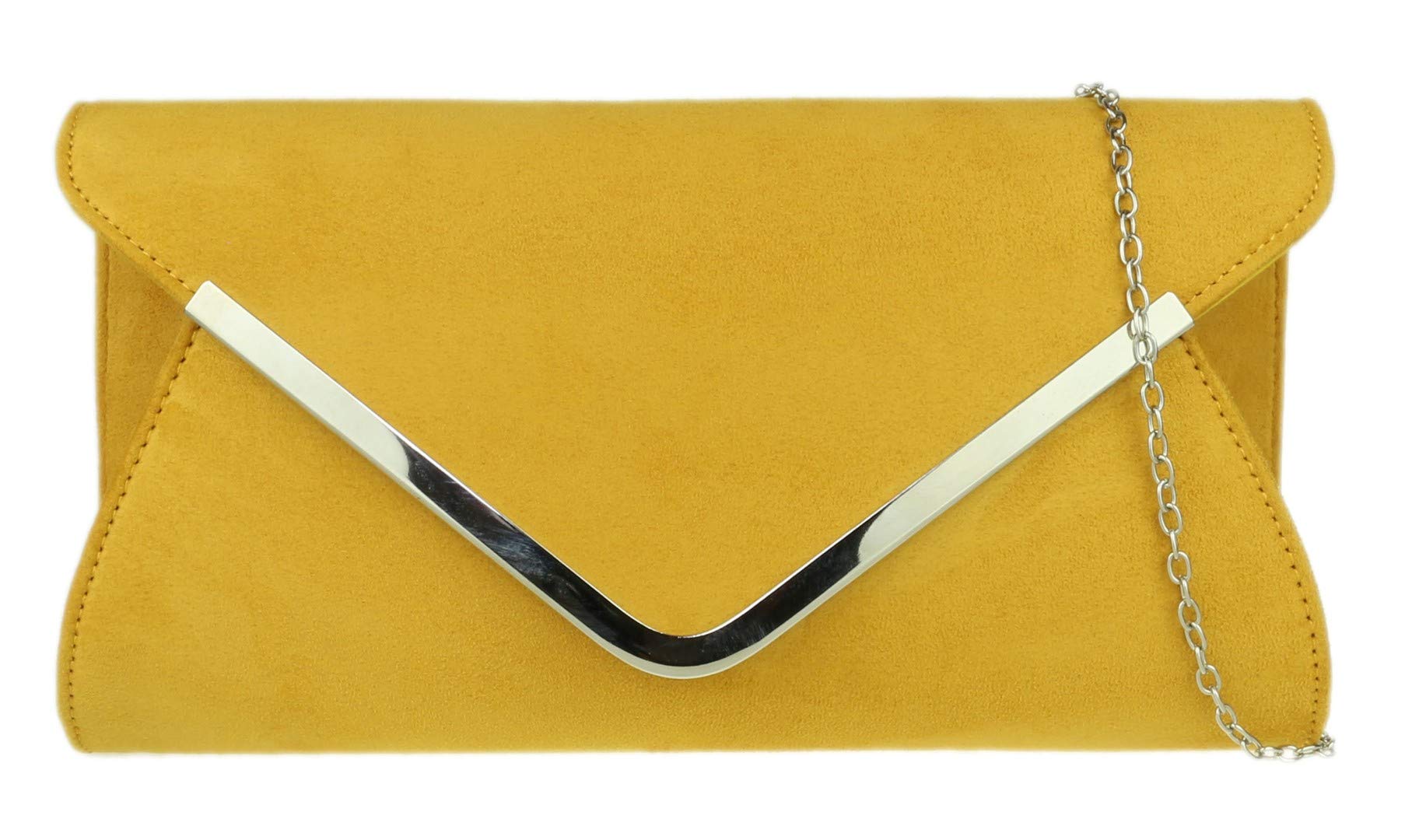 Girly Handbags Womens Envelope Clutch Bag (Mustard)