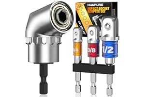 HANPURE Socket Adapter Set Gifts for Men - Tools Impact Drill Adapter Extension Christmas Stocking Stuffers for Men Dad Adults boyfriend, Power Hand Gadgets Cool Stuff Ideas 1/4, 3/8, 1/2 Hex Nut Driver Bits