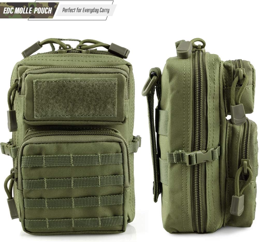 LIVANS Tactical Molle Utility Pouch, EDC Tool Pouch Tactical Phone Pouches Mini Waist Pouches Medical EDC IFAK Pack Mini Design of 3-Day Assault Backpack : Sports & Outdoors