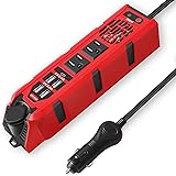 200W Car Power Inverter DC 12V to 110V AC Converter with Dual AC Outlets, 4 Quick Charger 2.4A USB Ports and 1 Type C Port Ci