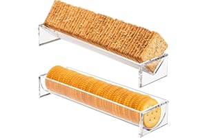 2Pcs Acrylic Serving Tray, 9x3inch Rectangular Transparent Acrylic Macaron Display Cracker Tray, U & V Shaped Multipurpose Bi
