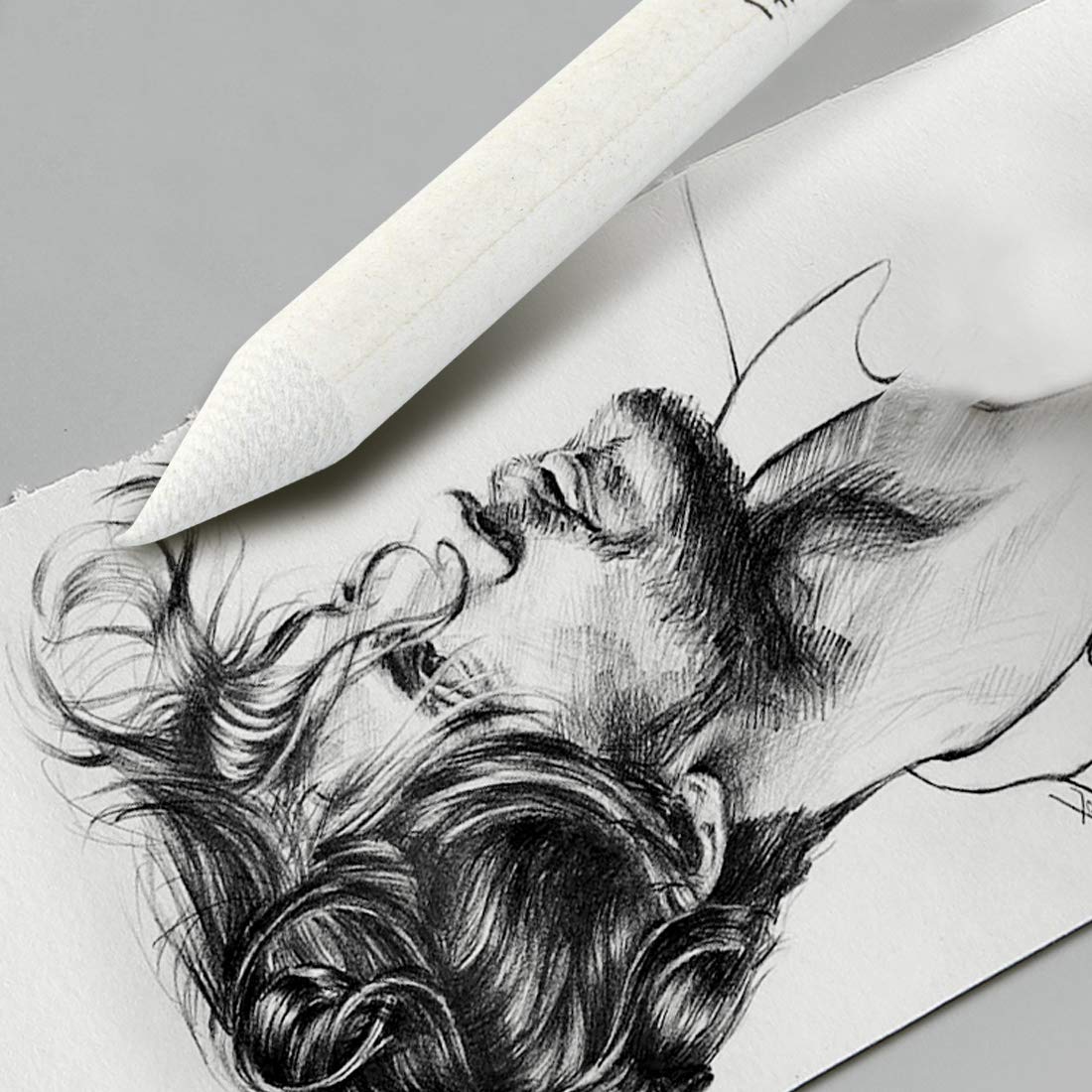 Yolyoo 20 Pcs Blending Stumps and Tortillions Set with 2 Sandpaper Pencil Sharpener, 1 Pencil Extension Tool and 1 Eraser for Student Sketch Drawing Accessories