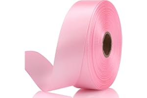 NISDOCF Light Pink Ribbon 7/8 Inch 30 Yards Satin Craft Ribbon-Single Face Polyester Ribbon for Handmade Roses,Gift Wrapping,Timeless Flower,Bouquets,Wedding and Party Decoration