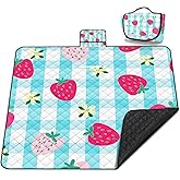 Extra Large Picnic Blanket Waterproof,80"x 80"Foldable Machine Washable Beach Blankets,Outdoor Blanket for 6-8 Adults,Picnic Mat Suitable for Indoor Crawling,Park Beach,Camping,Hiking,Travel (Blue）