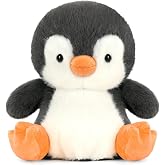 Ditucu Palm-Sized Penguin Stuffed Animals Cute Soft Mini Plush Doll Small Plushies Toys Gifts for Kids Black White 6 inch