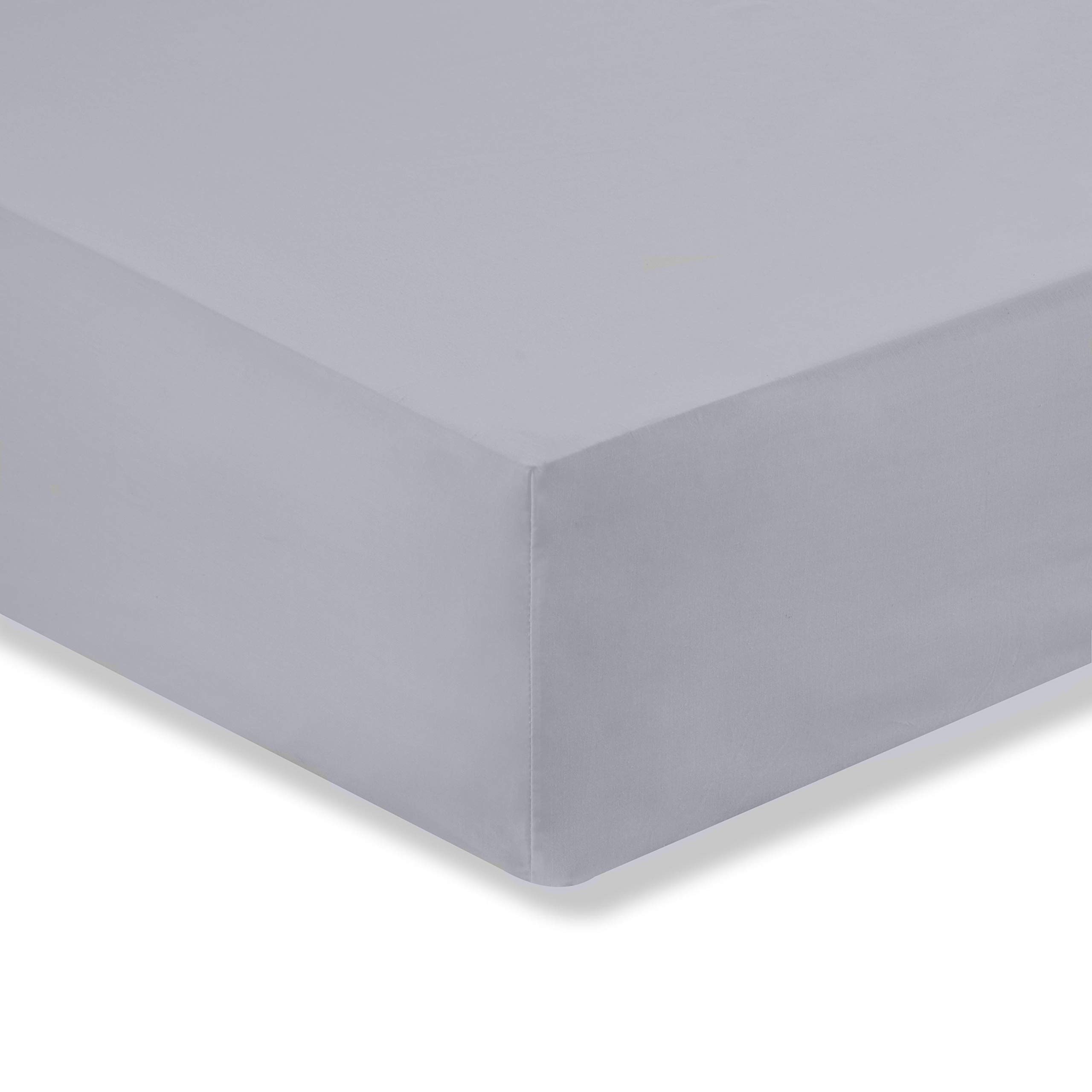 Bianca Fine Linens Bedroom 200 Thread Count Cotton Percale King Fitted Sheet 32cm Depth Grey