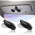 Stacool 2PCS Sunglass Holder for Car,Visor Sunglasses Holder Clip with Sponge for Protect Sunglasses,Universal Sunglass Visor Clip Car Organizer Car Accessories Interior for Most Cars (Black/2PCS)
