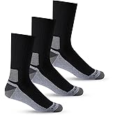 WANDER Merino Wool Socks Men 3 Pairs Cushioned Calf Boot Socks Moisturing Wicking Everyday Thermal Crew Socks