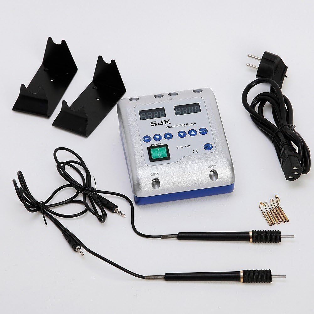 Dental Lab New Electric Wax Carving Knife with Machine Double Pen and 6 Wax Tip By Bestlife